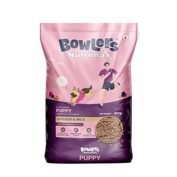 Bowlers Nutrimax Puppy Dry Dog Food | Chicken & Milk |20 kg | Smooth Digestion & Healthy Coat | Promote Healthy Growth | Strong Bones Development