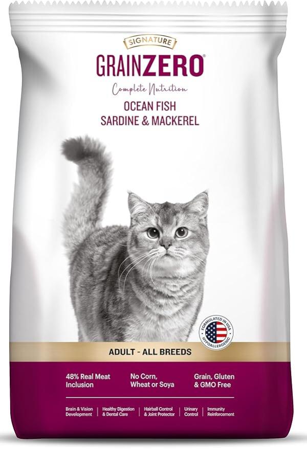Grain Zero Adult Dry Cat Food 20kg | Ocean Fish, Sardine & Mackerel | 48% Fresh Fish Inclusion, No Grain Formula, Gluten-Free | Promotes Healthy Skin