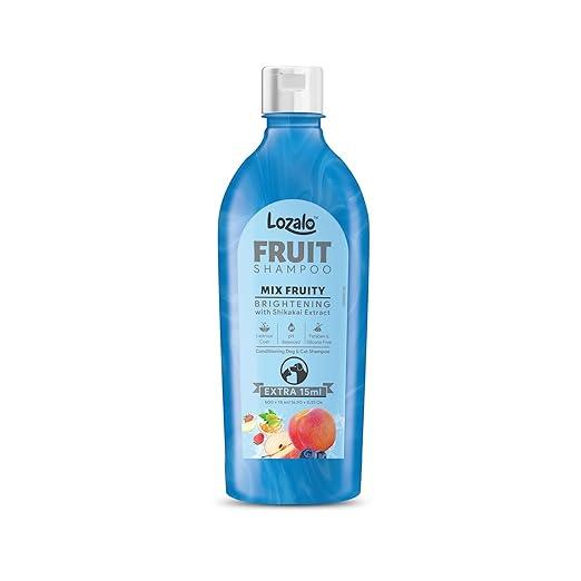 Lozalo Brightening Fruit Pet Shampoo 500 ml, Mix Fruit, pH Balanced, Paraben Free Conditioning Shampoo for Dogs & Cats of All Breeds