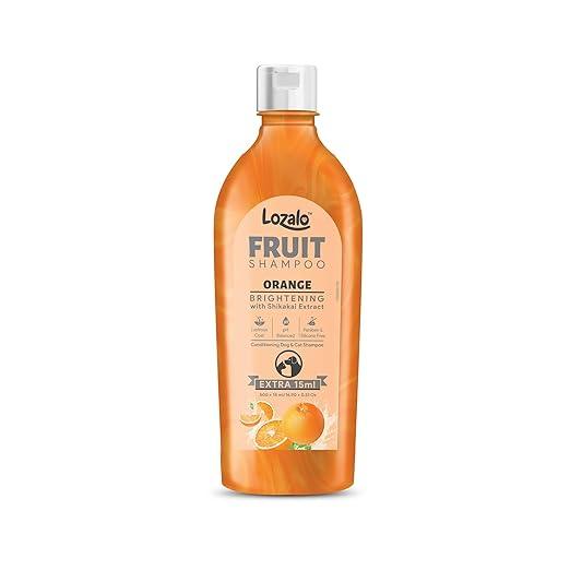 Lozalo Brightening Fruit Pet Shampoo 500 ml, Orange,Controls Bad Odour & Keep Pets Calm pH Balanced, Paraben Free Conditioning Shampoo for Dogs & Cats