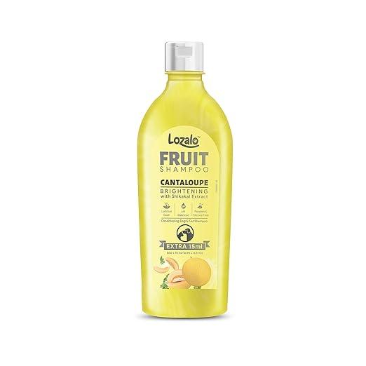 Lozalo Brightening Fruit Pet Shampoo 500 ml, Cantaloupe, pH Balanced, Paraben Free Conditioning Shampoo for Dogs & Cats of All Breeds,Natural Shampoo 