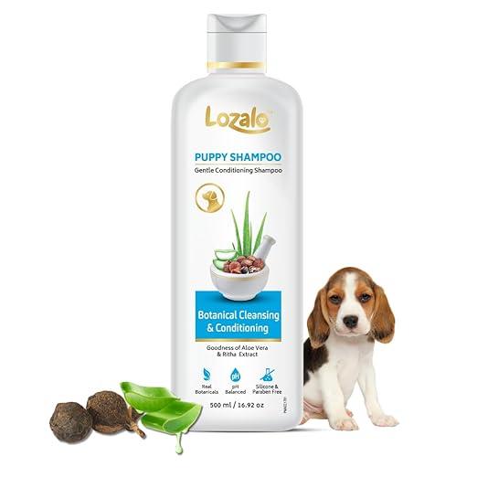 Lozalo Botanical Gentle Conditioning Puppy Shampoo-500 ml, Mild Shampoo for Sensitive Puppy Skin, Organic Dog Shampoo with Aloe Vera & Soapberry