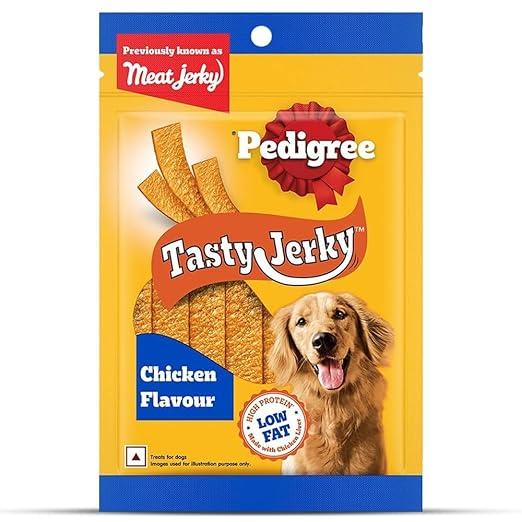 Pedigree® Tasty Jerky™ Dog Treat, Chicken Flavour, 70g Jerky-style Treats for Bonding, Low-fat and Rich-protein* Dog Treat