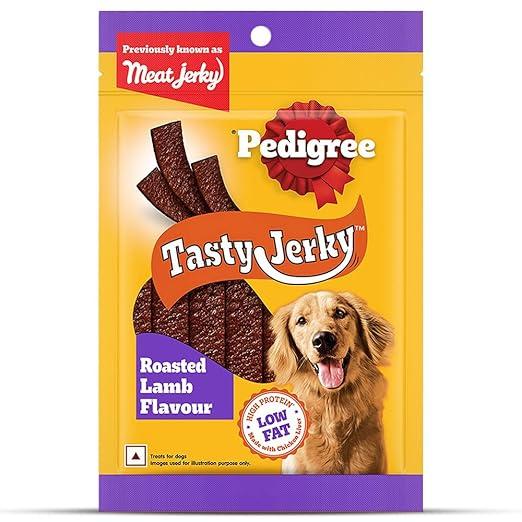 Pedigree® Tasty Jerky™ Dog Treat, Roasted Lamb Flavour, 70 g, Jerky-Style Treats for Bonding, Low-Fat and Rich-Protein* Dog Treats