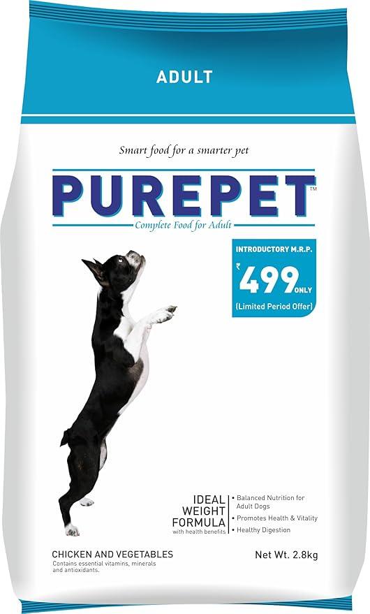 Purepet Adult Dry Dog Food 2.8kg | Chicken & Vegetable Flavour | Promotes Health & Vitality | Immune Support | Healthy Digestion | Nutrient Rich