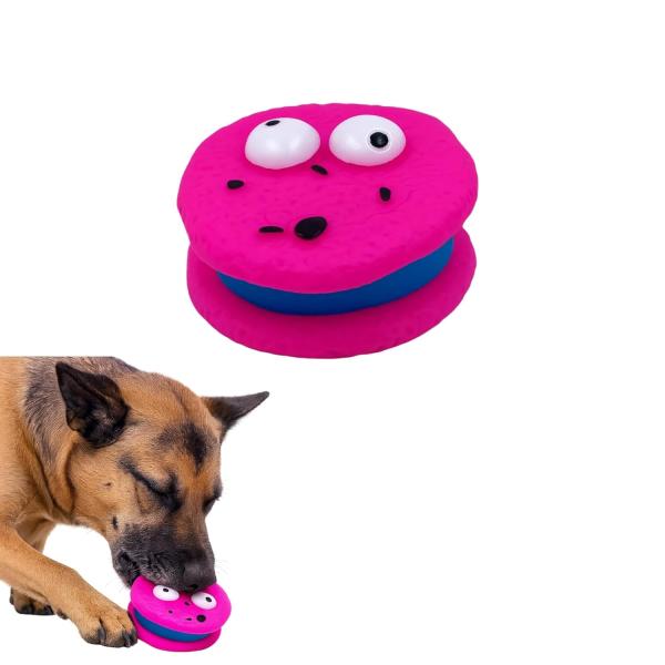 Donut Shape Squeaky Dog Toy | Rubber Chew Toy for Puppies & Pets | Colorful, Durable, Interactive Sound Toy for Small Dogs