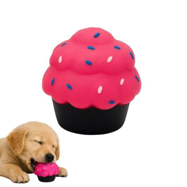 Cupcake Squeaky Dog Toy | Fun Rubber Chew Toy for Puppies & Pets | Colorful Sound Toy for Small Dogs | Safe, Durable & Interactive Play Toy