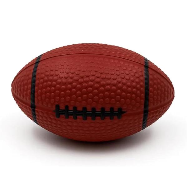 Rugby Shape Squeaky Dog Toy – Durable Rubber Fetch & Chew Toy for Dogs (Multi color)