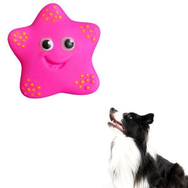 Starfish Squeaky Dog Toy – Cute Rubber Interactive Chew Toy for Dogs