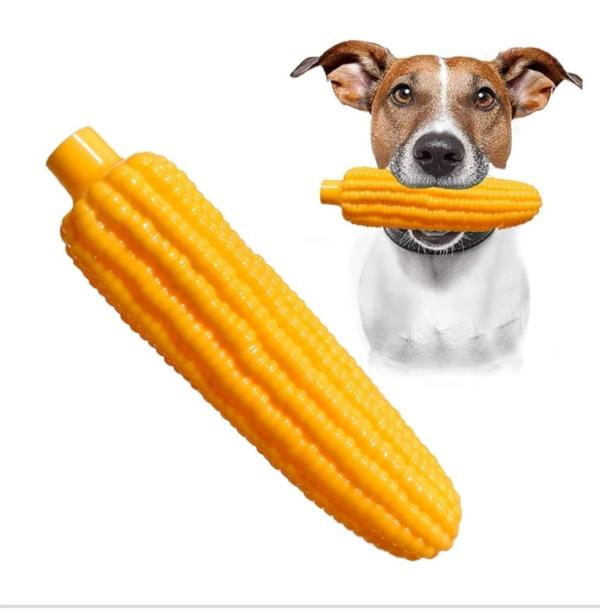 Corn Shape Rubber Dog Chew Toy – Durable Interactive Dental Toy for Dogs
