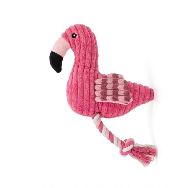 Flamingo Dog Toy with Rope – Plush Squeaky Toy with Tug Rope for Dogs | Soft Chew & Interactive Toy for Puppies & Small Dogs
