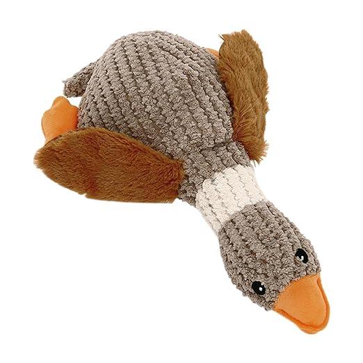 Dog Toy Squeaker Plush Aggressive Chewers Sound Toy Cleaning Tooth Brown