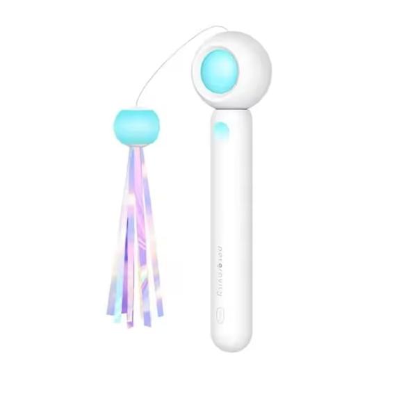 Dog Trust Retractable Cat Teaser Wand with Feather | Portable Interactive Toy for Indoor Cats | One-Click Telescopic Stick for Play, Exercise.