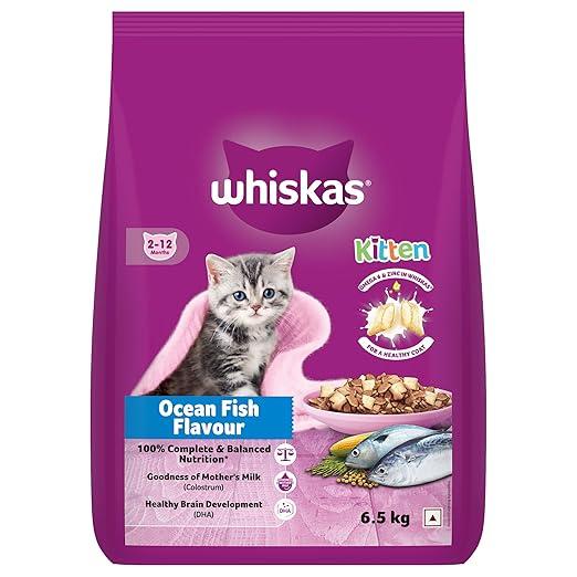 Whiskas Junior Mother Cat & Kitten (2-12 Months) Dry Cat Food, Ocean Fish Flavour, 6.5 kg, Contains 41 Essential Nutrients, Complete Nutrition