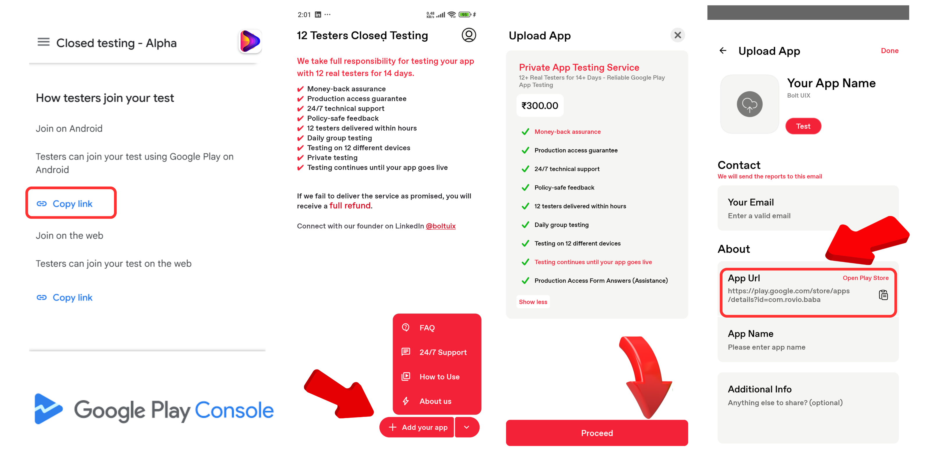 Upload your app in 12 Testers 14 Days - BoltUIX